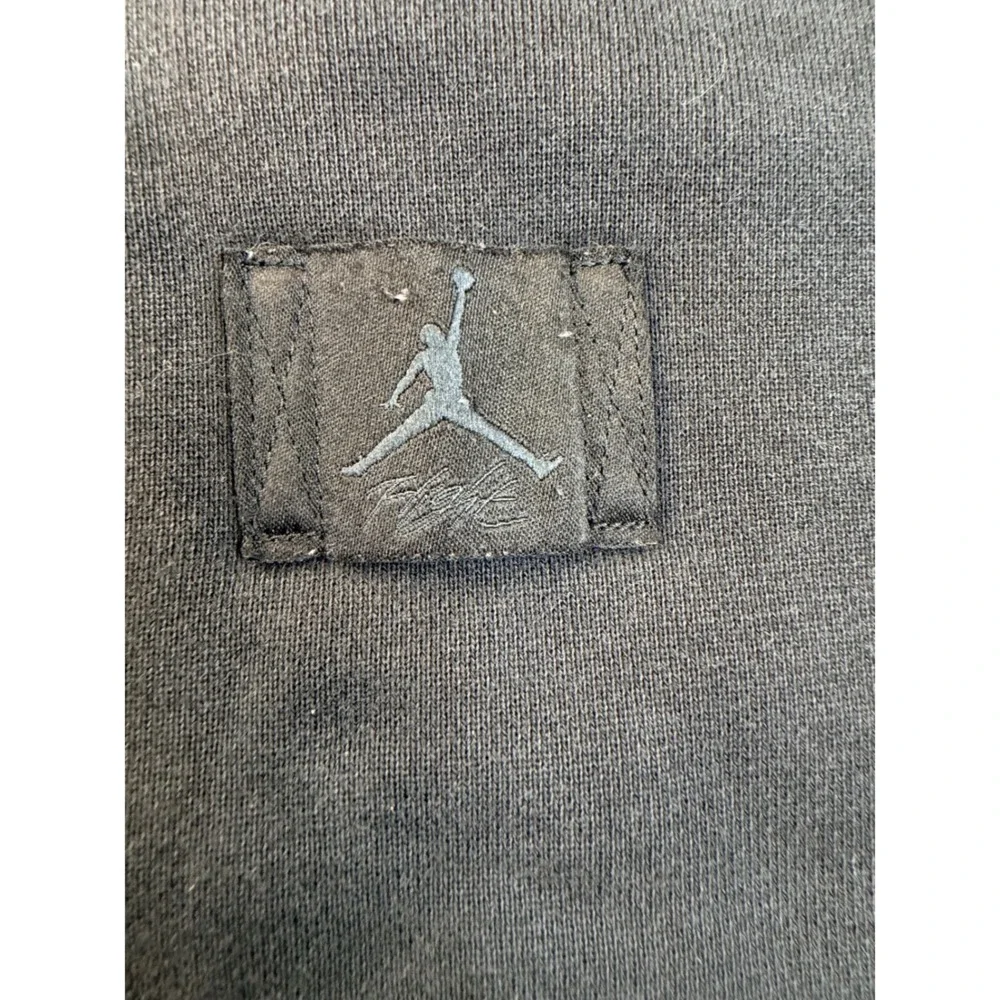 Jordan Flight Crewneck Sweatshirt Mens Small Black Faded Fleece Pullover Jacket